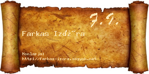 Farkas Izóra névjegykártya